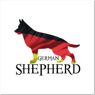 German Shepherd Dog German flag Posters and Art